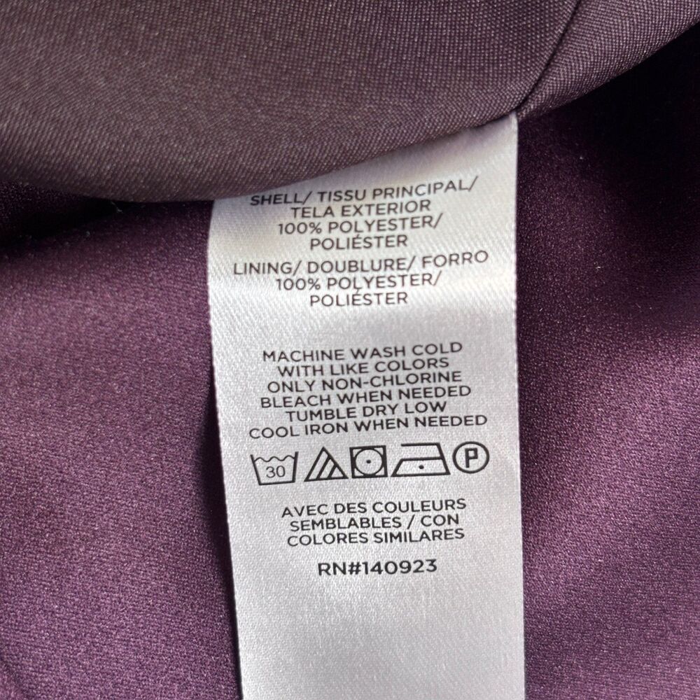 LOFT Petites Plum Purple A Line Mini Skirt Women's 2P Front Side Slit Minimalist - Picture 6 of 9